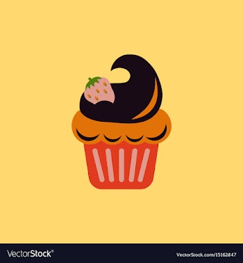 Strawberry buttercream frosting cupcake vector image