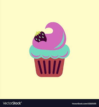 Strawberry buttercream frosting cupcake vector image