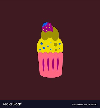 Strawberry buttercream frosting cupcake vector image