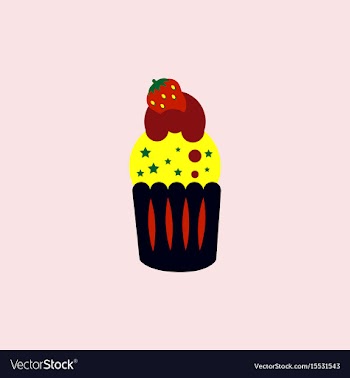 Strawberry buttercream frosting cupcake vector image