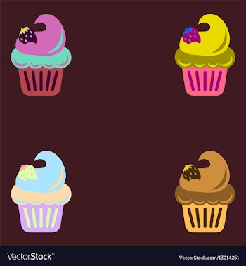 Strawberry buttercream frosting cupcakes vector image