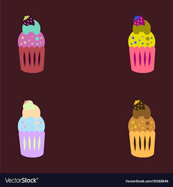 Strawberry buttercream frosting cupcakes vector image
