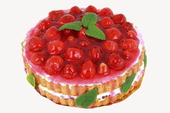 Strawberry cake collage element, dessert | Free PSD - rawpixel