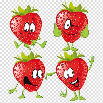 Strawberry Cartoon Fruit Illustration, Strawberry transparent background PNG clipart