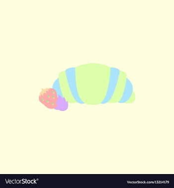 Strawberry chocolate croissant vector image