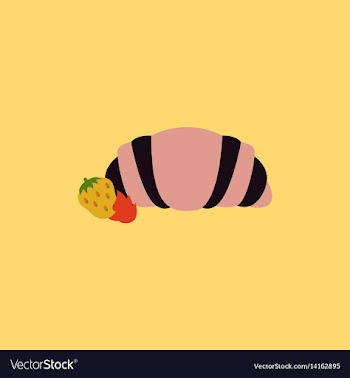 Strawberry chocolate croissant vector image