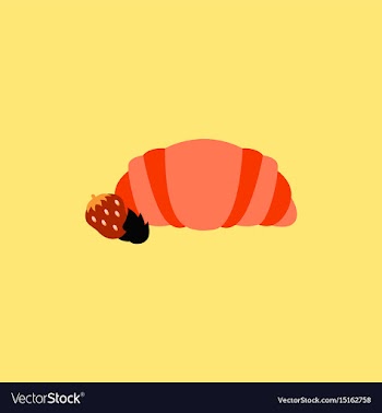 Strawberry chocolate croissant vector image