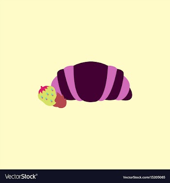 Strawberry chocolate croissant vector image