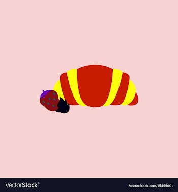 Strawberry chocolate croissant vector image