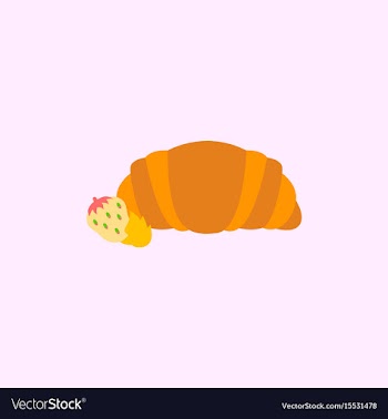 Strawberry chocolate croissant vector image