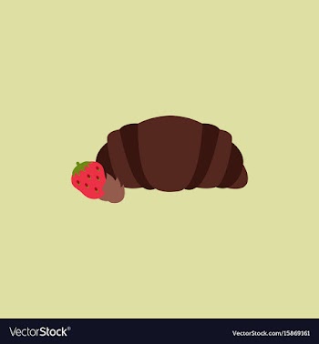 Strawberry chocolate croissant vector image