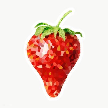 Strawberry crystallized style sticker overlay | Free  transparent png - 2347299