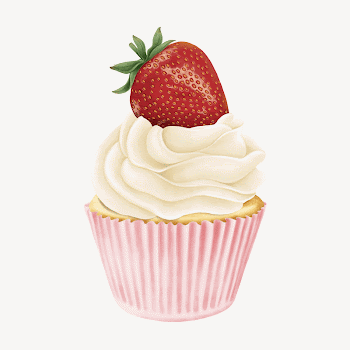 Strawberry cupcake, delicious bakery dessert | Free Photo Illustration - rawpixel