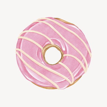 Strawberry donut, aesthetic dessert illustration | Free Photo Illustration - rawpixel