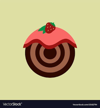 Strawberry donut vector image
