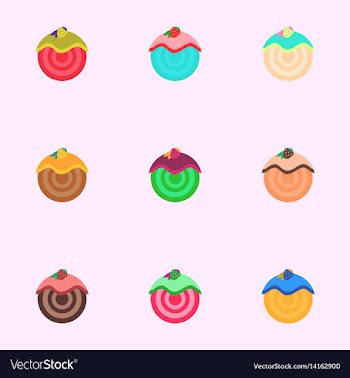 Strawberry donuts set vector image