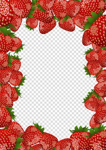 Strawberry Frame, strawberry illustration transparent background PNG clipart