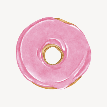 Strawberry glazed donut, aesthetic dessert | Free Photo Illustration - rawpixel