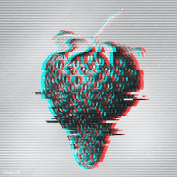 Strawberry glitch style design element  | Free  illustration - 2343219