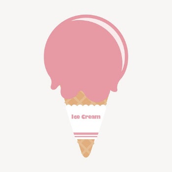 Strawberry ice-cream cone clipart, cute | Free Vector - rawpixel