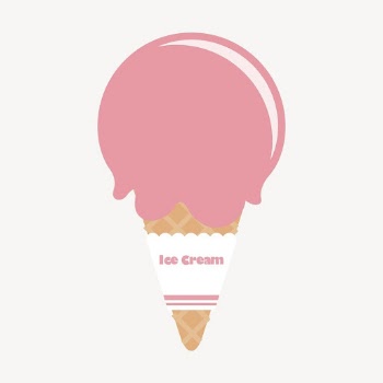 Strawberry ice-cream cone collage element, | Free PSD - rawpixel