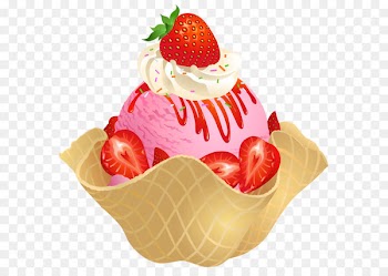 Strawberry ice cream Ice cream cone Chocolate ice cream - Transparent Strawberry Ice Cream Waffle Basket PNG Picture 