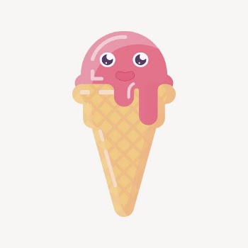 Strawberry ice-cream sticker, dessert illustration | Free PSD - rawpixel