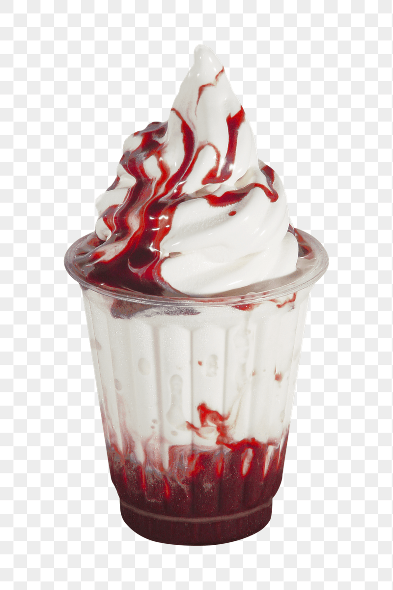 Strawberry ice-cream sundae png sticker, | Free PNG - rawpixel