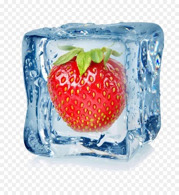 Strawberry Ice cube Stock photography Fruit - Ice and fruit 