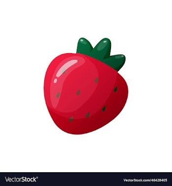 strawberry icon in flat style