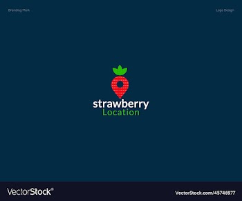 strawberry location logo design