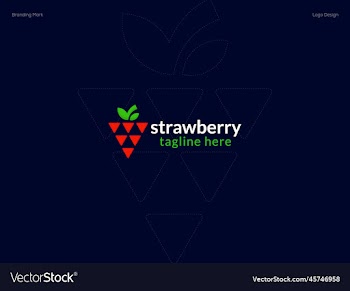 strawberry logo design with triangle