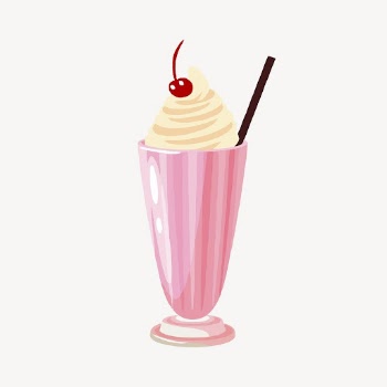Strawberry milkshake sticker, drinks illustration | Free Vector - rawpixel