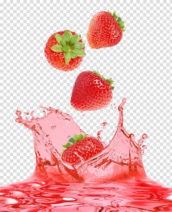 Strawberry on juice, Strawberry juice Cheesecake Fruit, Delicious strawberry juice transparent background PNG clipart