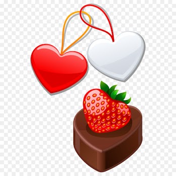 Strawberry pie Chocolate pudding White chocolate Praline - Love shaped chocolate pudding 