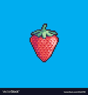 strawberry pixel art icon