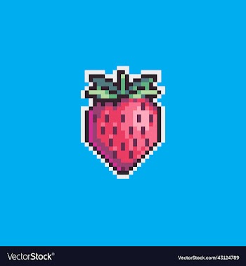 strawberry pixel art icon