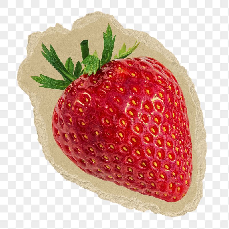 Strawberry png sticker, ripped paper | Free PNG - rawpixel