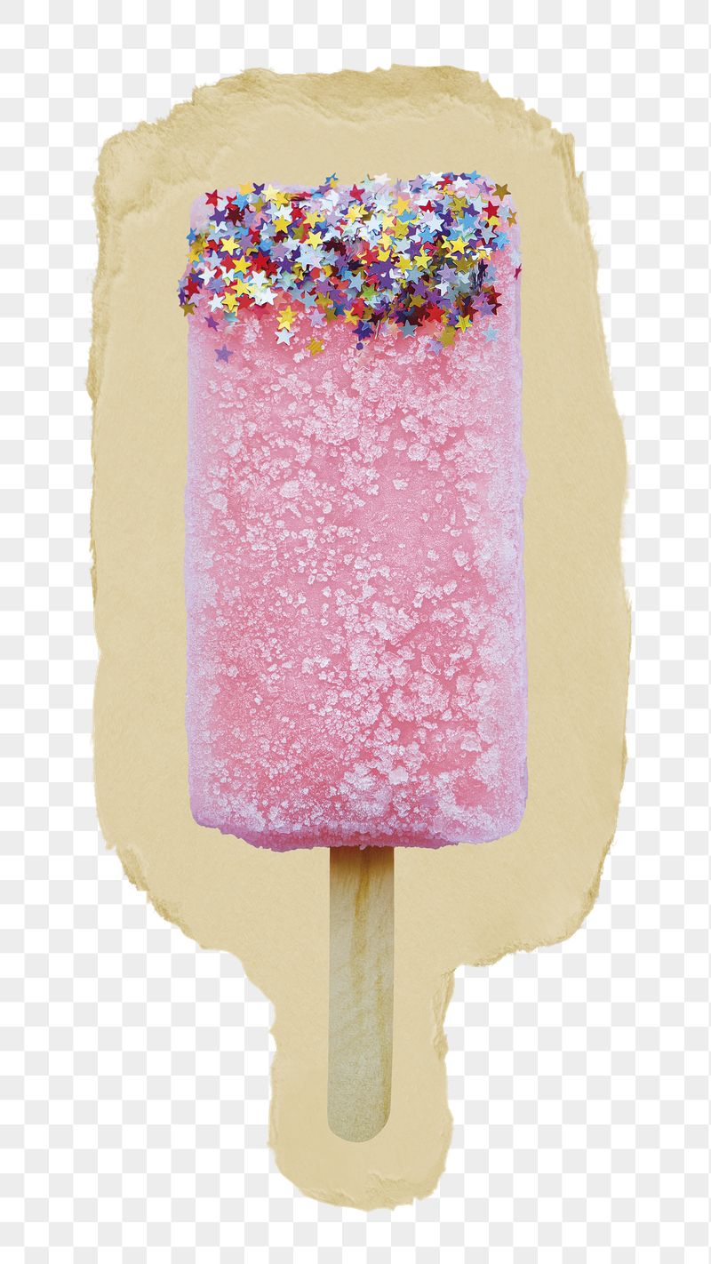 Strawberry popsicle png ripped paper | Free PNG - rawpixel