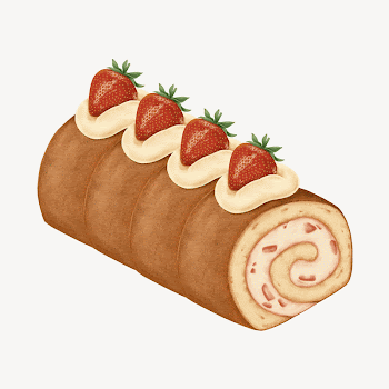 Strawberry roll cake, bakery dessert | Free Photo Illustration - rawpixel