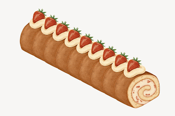 Strawberry roll cake, bakery dessert | Free Photo Illustration - rawpixel