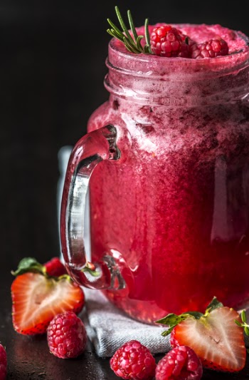 Strawberry Shake In Clear Glass Mug