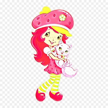 Strawberry, Shortcake, Cake, Cartoon, Pink PNG