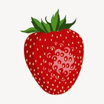 Strawberry sticker, fruit illustration vector. | Free Vector - rawpixel