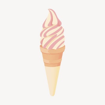 Strawberry two tone ice-cream clipart, | Free Vector - rawpixel