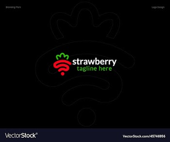 strawberry wifi logo design - strawberry logo