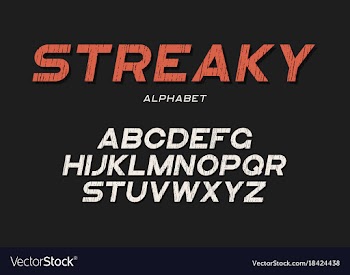  					Streaky decorative textured bold font with grunge vector image														