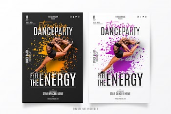Streaming dance show template Free Vector
