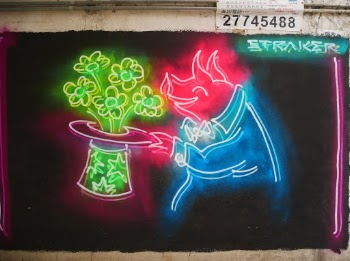 Street art in an alley of Austin Road in Kowloon, Hong Kong