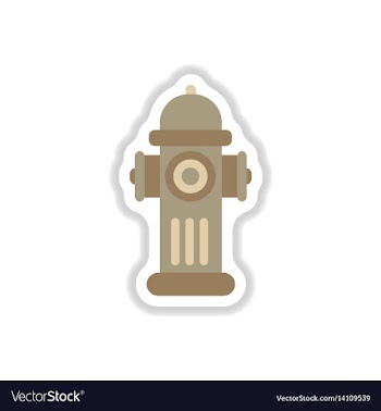 Street fire hydrant in paper sticker style vector image